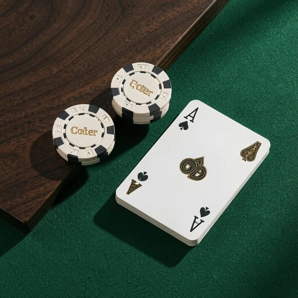 Akcesoria krupierskie na stole pokerowym