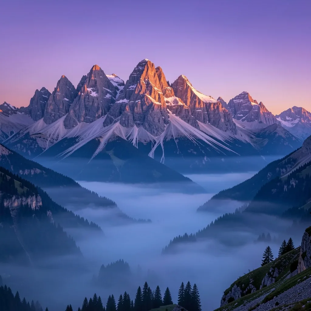 Wieczorny widok na Tatry nad Zakopanem